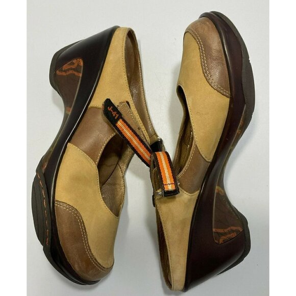 J-41 Venture On Tan Brown Mary Jane Strap Mule Shoe Sz 7.5M - Picture 5 of 12